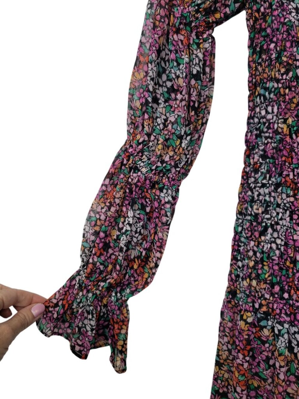 NWT Misa Los Angeles Rashida Smocked Floral Maxi Dress Nazirah Boho Whimsigoth - Picture 10 of 16